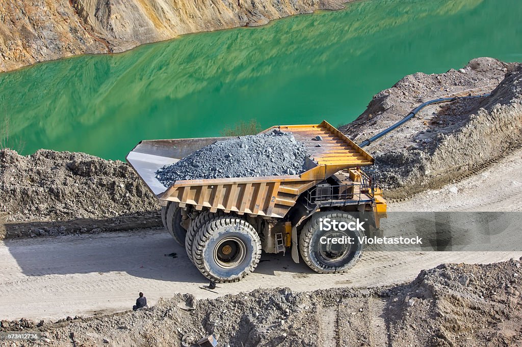 Dumper in open pit Mining - Natural Resources Stock Photo