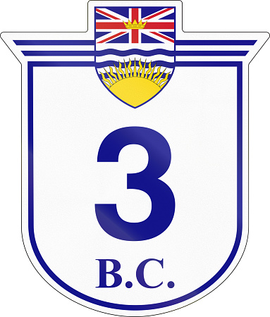 Shield for the British Columbia Highway number 3.