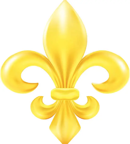 Vector illustration of Golden fleur-de-lis decorative design