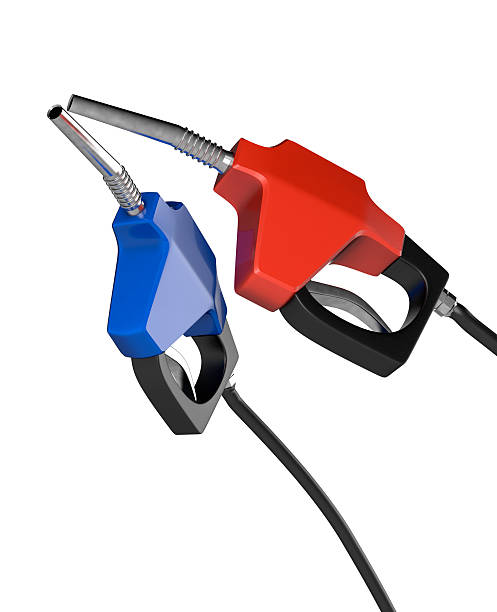 istock Fuel nozzle with hose isolated on white background 473416340