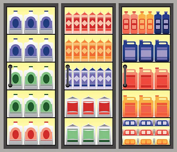Vector illustration of Grocery Display Case