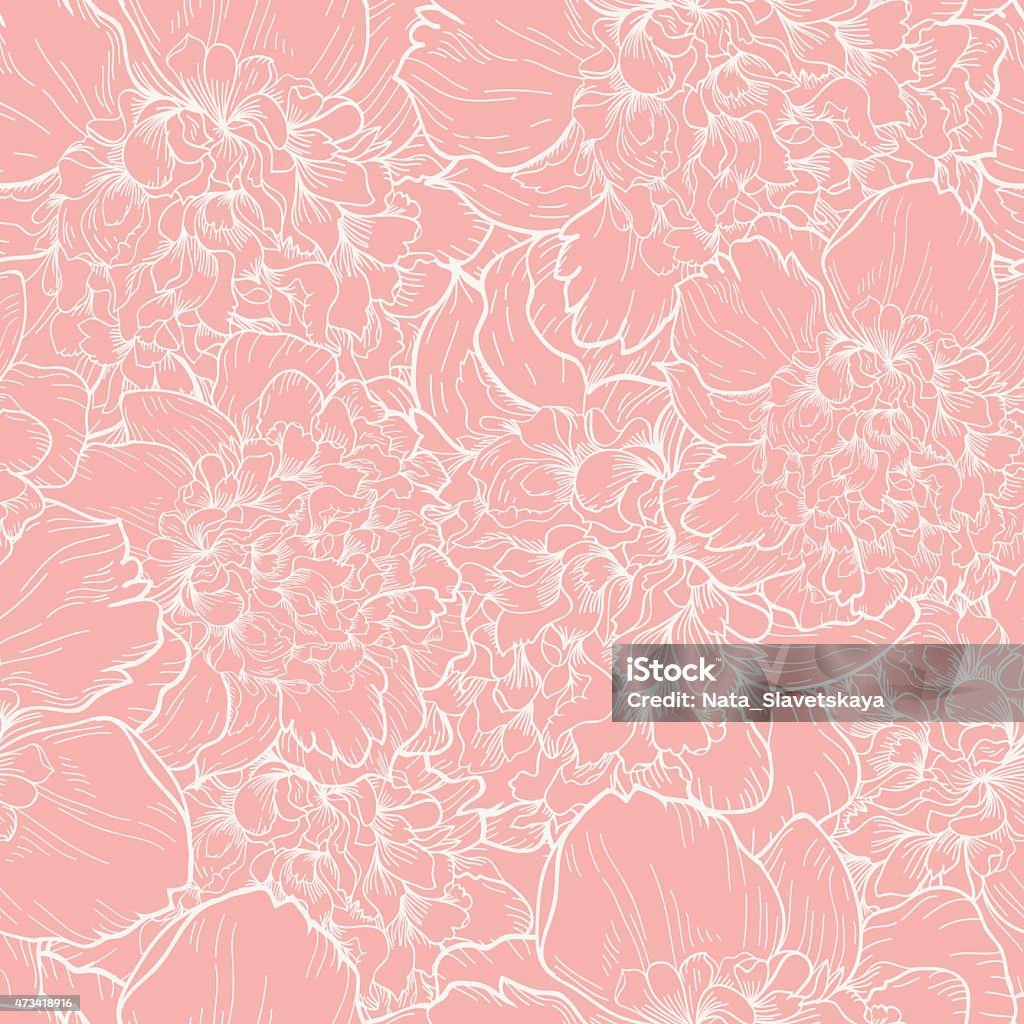 Seamless  pattern with peonies Seamless vector background with beautiful pattern of peonies. 2015 stock vector