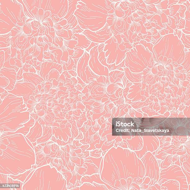 Seamless Pattern With Peonies Stock Illustration - Download Image Now - 2015, Abstract, Affectionate