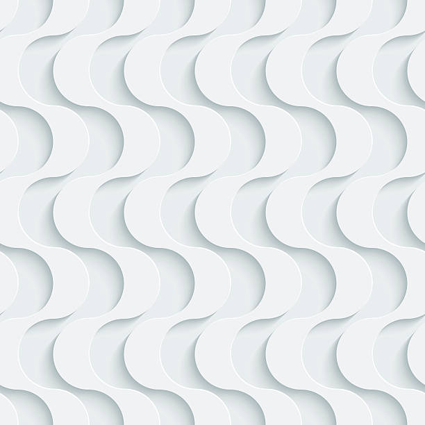 White seamless 3D wallpaper in S-shaped pattern vector art illustration