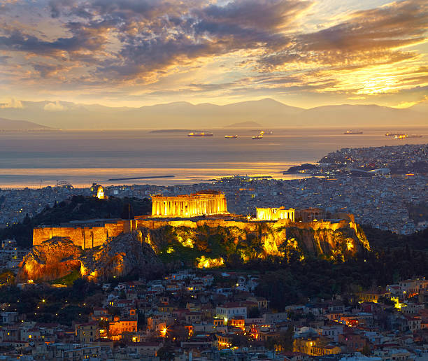 istock Athens, Greece. After sunset. Parthenon and Herodium constructio 473425026