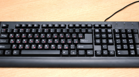Close up of a black computer keyboard