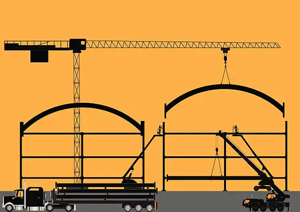 Vector illustration of Construction Site Silhouette