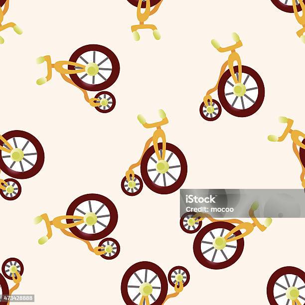 Stock ilustrace Dopravní Kolo Kreslené Bezešvé Vzorové Pozadí