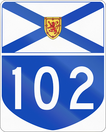 Route marker for Nova Scotia highway number 102.