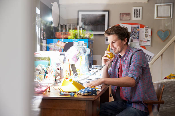 istock Man On Laptop Running Business From Home Office 473429216