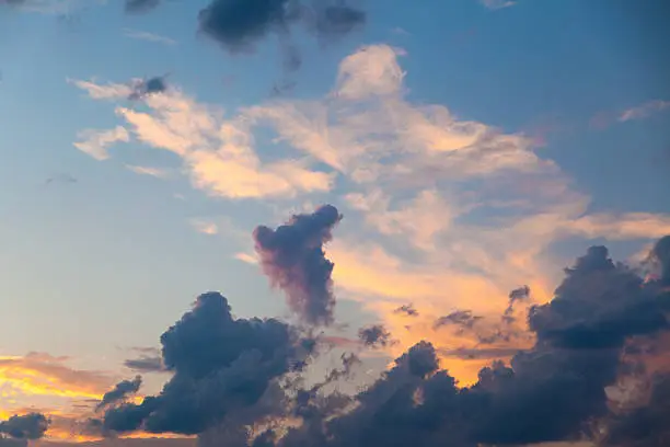 Photo of sunset and sunlight with dramatic cloud