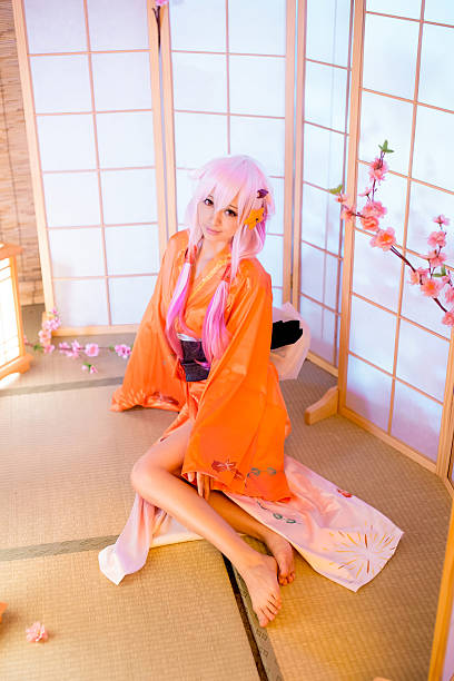 azjatycki dziewczyna cosplay sakura washitsu - geisha kabuki japan japanese culture zdjęcia i obrazy z banku zdjęć