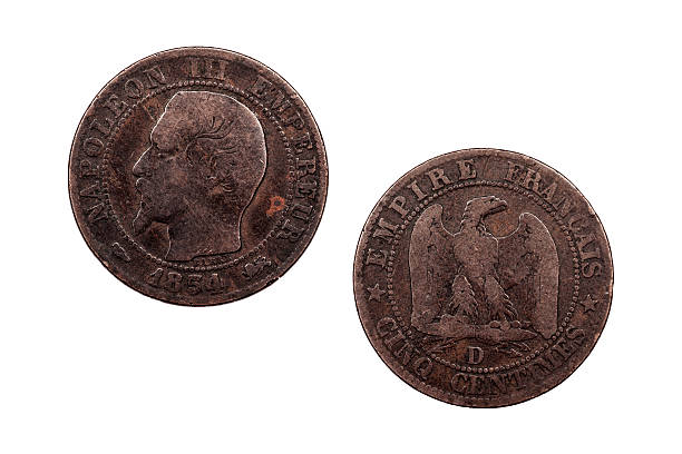 istock Five Centimes coin from France featuring Napoleon III 1854 473430396