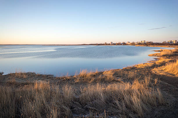istock beautiful sunrise over the lake 473431430