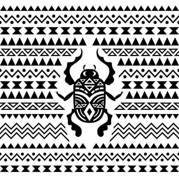 abstrakte tribal enten-hintergrund - afro stock-grafiken, -clipart, -cartoons und -symbole