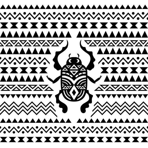 ilustrações de stock, clip art, desenhos animados e ícones de abstrato fundo ornamental tribal - afro