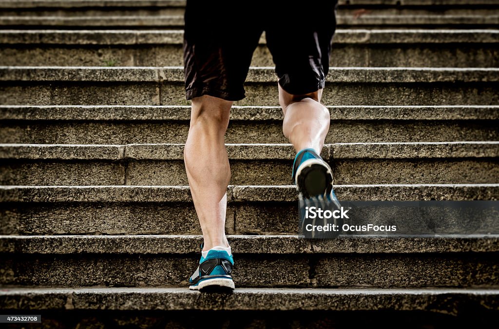 Athletic Sport Runner Man Running In Urban Training Stock Photo