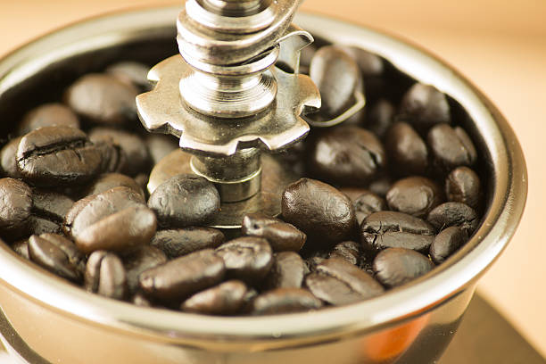 istock Wooden manual coffee grinder 473434586