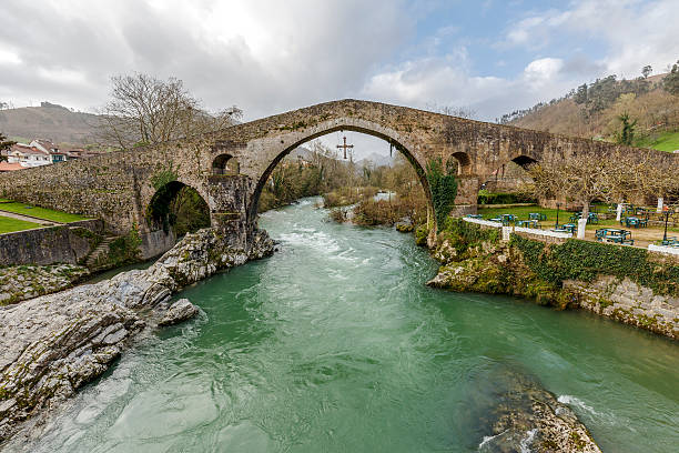 Old Roman stone bridge in Cangas de Onis, Spain
