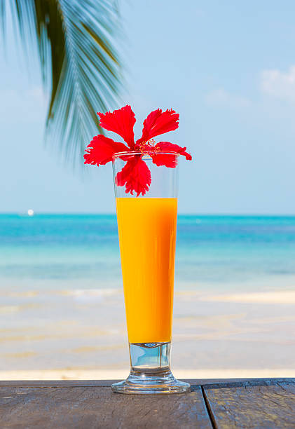 Tropical cocktail on the beach.