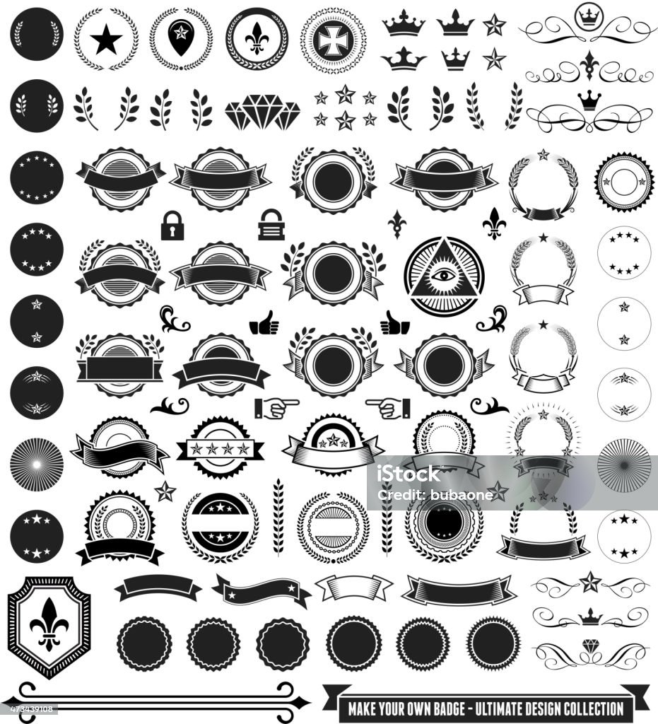 Make your own custom badge - Ultimate vector design collection Seal - Stamp stock vector