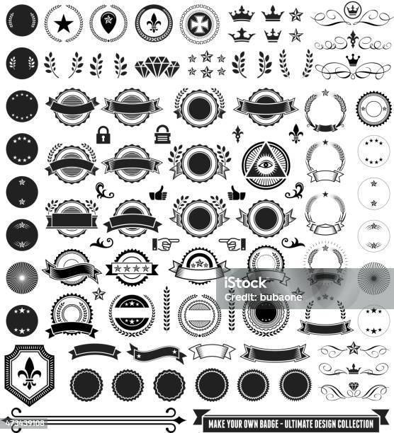 Make Your Own Custom Badge Ultimate Vector Design Collection Stock Illustration - Download Image Now