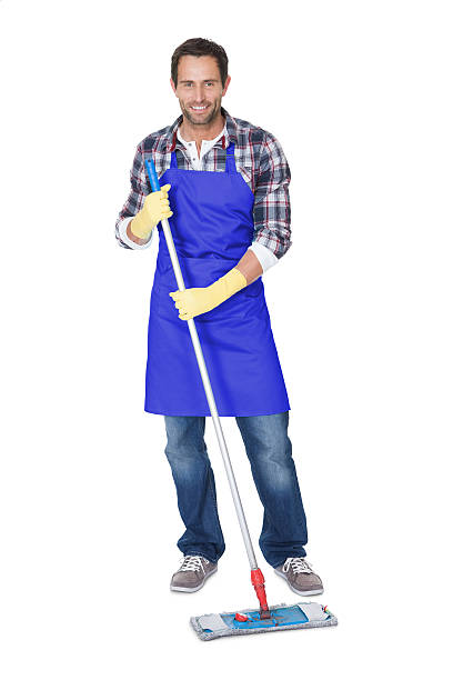 istock Portrait of a man cleaning floor 473445074
