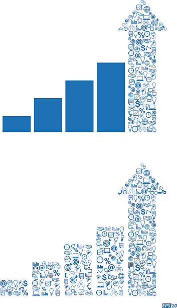 illustrations, cliparts, dessins animés et icônes de croissance de l'entreprise, graphique, diagramme, bar de croissance et de la réussite-illustration - growing medium