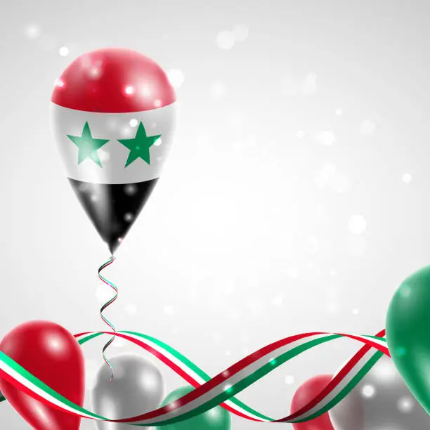 Vector illustration of Flag of Syria on balloon