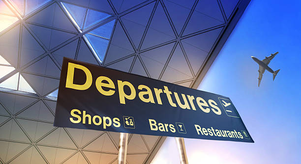 istock Departure sign in airport 473455108