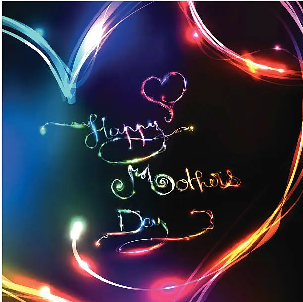 Vector illustration of Print - copieHappy Mother's Day celebration - digital hand draw.