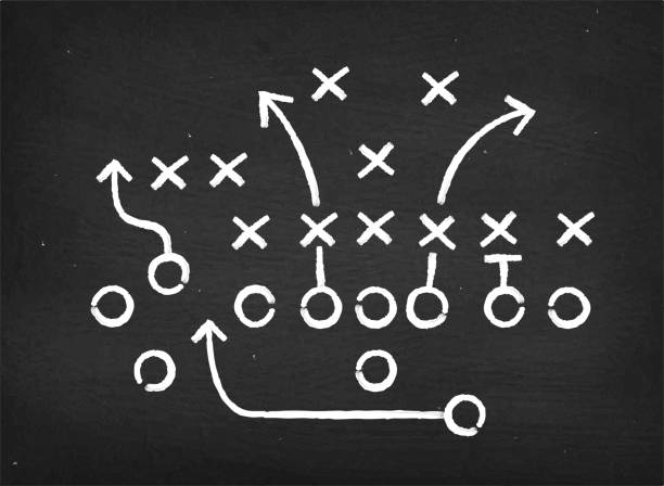 istock American football touchdown strategy diagram on chalkboard 473457504