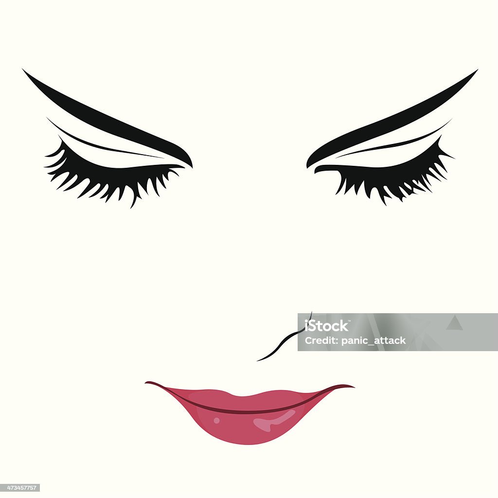 Beautiful woman with eyes closed vector Portrait of a beautiful young woman with closed eyes. Easy editable layered vector illustration. Women stock vector