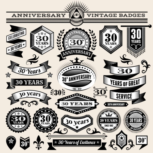 25 year annniversary hand-drawn royalty free vector background on paper. This image depicts a paper background with multiple anniversary announcement designs. The beige paper background serves a perfect backdrop for making the anniversary announcements look authentic and elegant. The hand-drawn design are unique and intricate in design and are ideal for your anniversary design announcements.