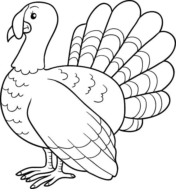 Coloring book (turkey) Game for children: Coloring book (turkey) farm cartoon animal child stock illustrations