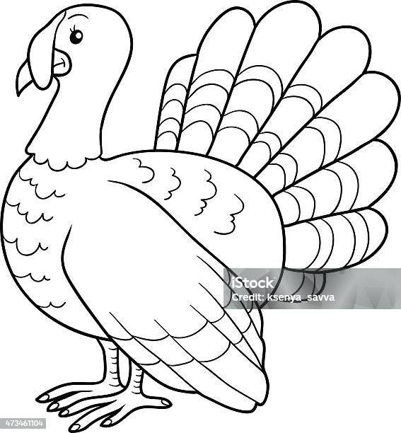 Coloring Book Stock Illustration - Download Image Now - Thanksgiving - Holiday, Coloring Book Page - Illlustration Technique, Child