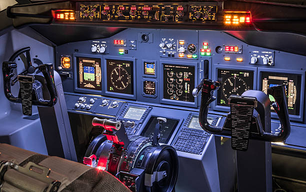 istock Lateral view of cockpit in homemade flight simulator 473462724