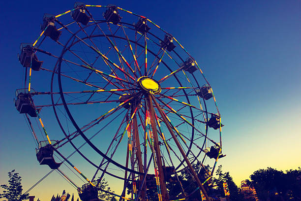 Ferris wheel background by night