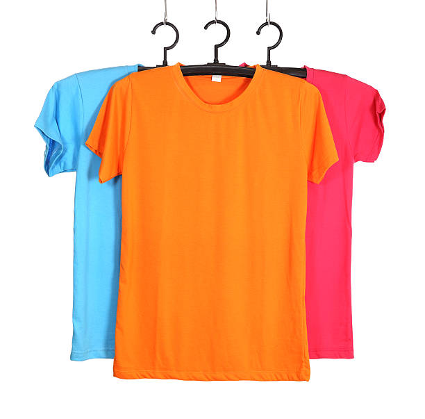 istock three t-shirt template on hange isolated on white 473469832