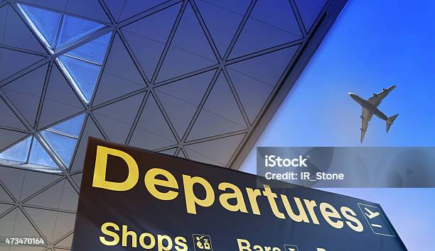 Departure Sign In Airport Stock Photo - Download Image Now - Airport, Arrival Departure Board, Leaving