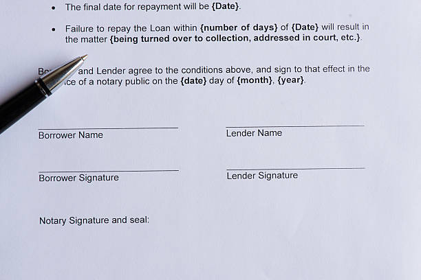 istock signature page for borrower and lender 473470472