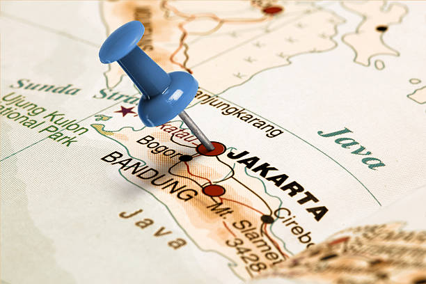 istock Location Jakarta. Blue pin on the map. 473470820