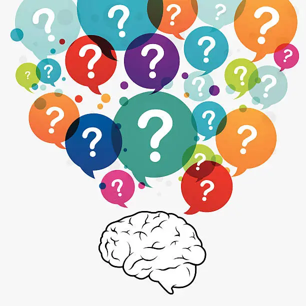 Vector illustration of Questioning brain