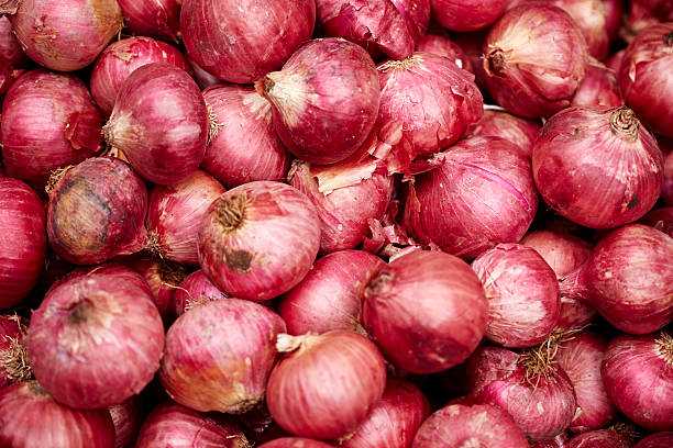 istock Big Red Onions on Indian Market 473474792