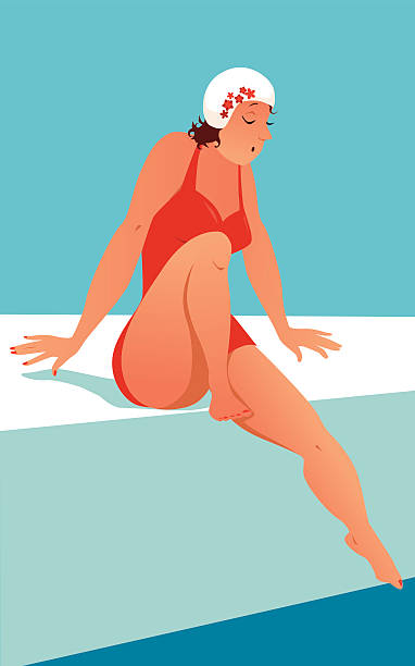 ilustraciones, imágenes clip art, dibujos animados e iconos de stock de agua fría - swimming pool water people sitting