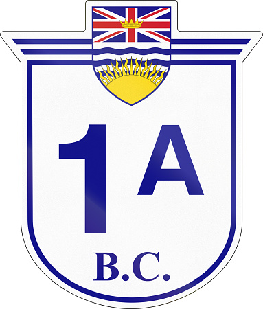 Shield for the British Columbia Highway number 1A.