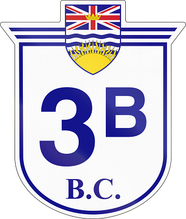 Shield for the British Columbia Highway number 3B.