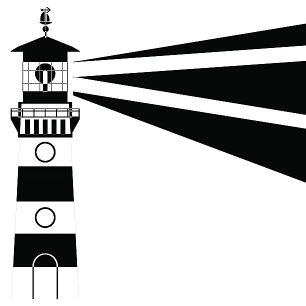 Vector illustration of Vector lighthouse flat icon illustration.