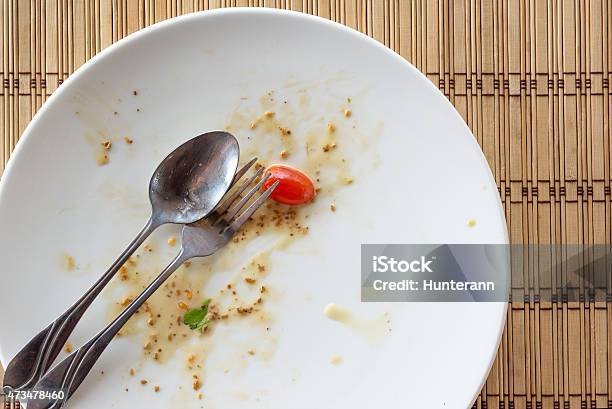Dirty Plate From Above Stock Image Stock Photo - Download Image Now - 2015, Backgrounds, Breakfast