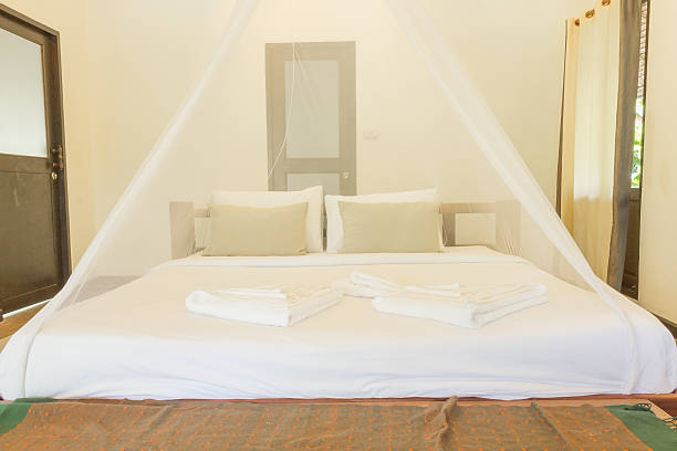 istock King size bed and net curtains for bedrooms 473483138